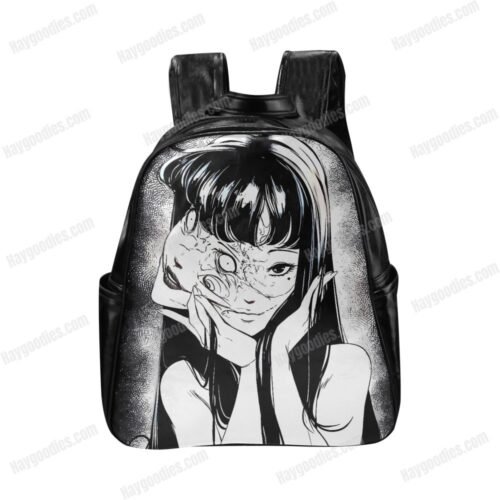 Tomie Black PU Leather Backpack