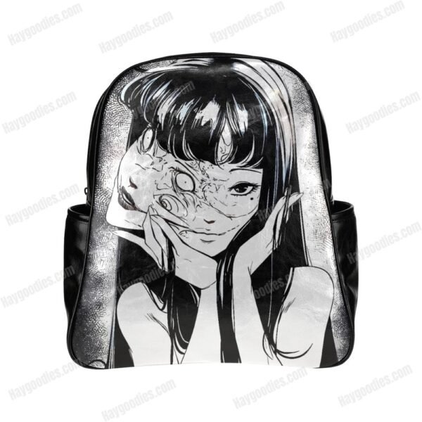 Tomie Black PU Leather Backpack