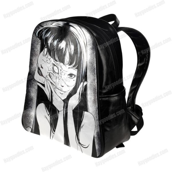 Tomie Black PU Leather Backpack