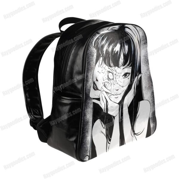 Tomie Black PU Leather Backpack