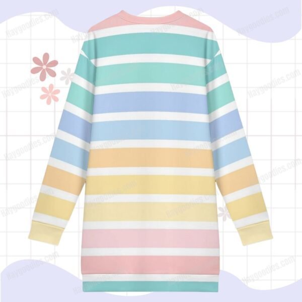 19 Pastel Stripes Sweatshirt Dress-XS To 9XL