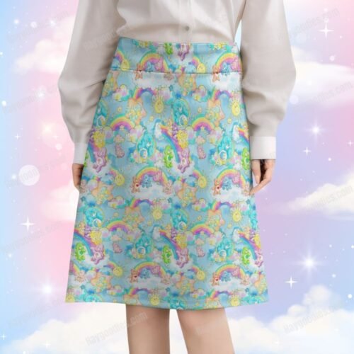 Care Bears Print High-Waisted Skirt-S to 7XL