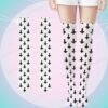 Crosses Trendy Long Over Knee Stockings-Black or White-2 Styles