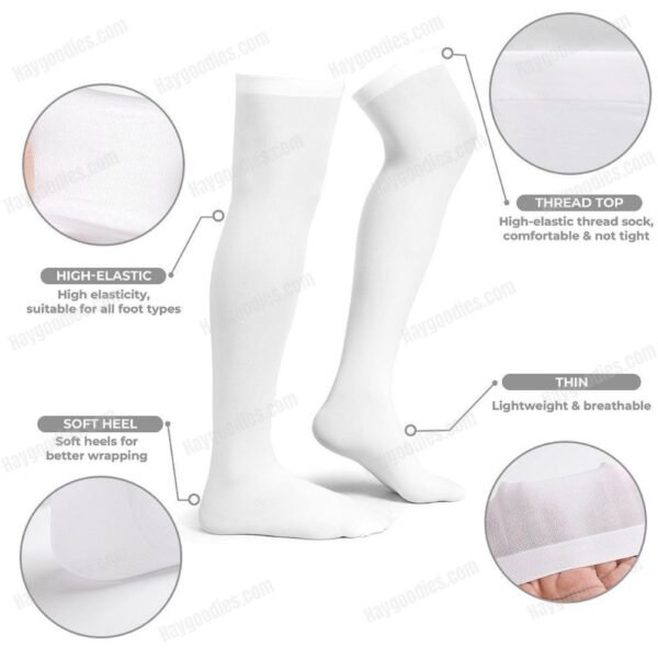 Crosses Trendy Long Over Knee Stockings-Black or White-2 Styles