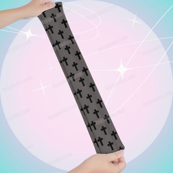 Crosses Trendy Long Over Knee Stockings-Black or White-2 Styles
