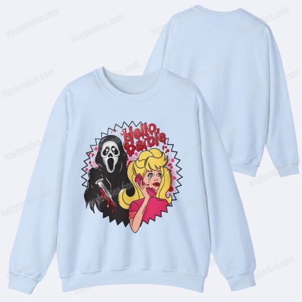 lightblue Hello Barbie! Ghostface Sweatshirt-Various Colors