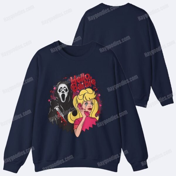 navy Hello Barbie! Ghostface Sweatshirt-Various Colors