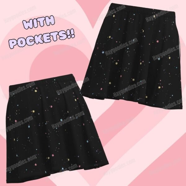 15 Cute Stars Short Skirt With Pockets-UK 8 to 26