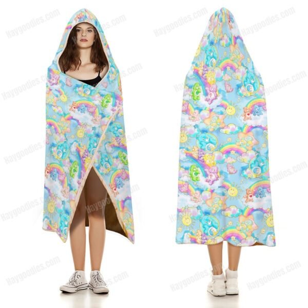 CB-hb3 Care Bears Cloak Hooded Blanket – Ultra-Soft | 3 Sizes