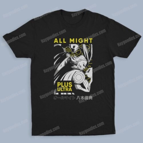 All Might Unisex Black T-Shirts-Kids and Adult Sizes to 5XL-Various Designs