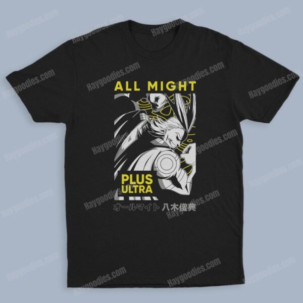 allmight All Might Unisex Black T-Shirts-Kids and Adult Sizes to 5XL-Various Designs