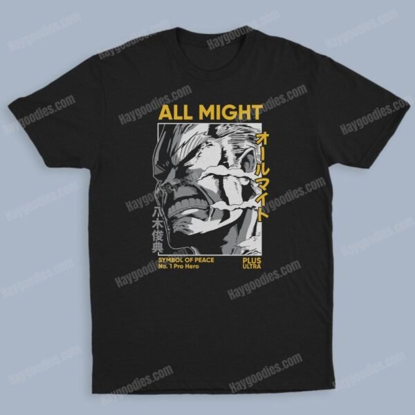 allmight3 All Might Unisex Black T-Shirts-Kids and Adult Sizes to 5XL-Various Designs