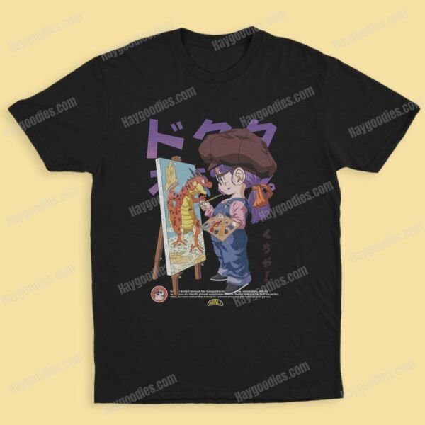 arale1 Arale Norimaki Unisex Black T-Shirts-Adult Sizes to 5XL-Various Designs