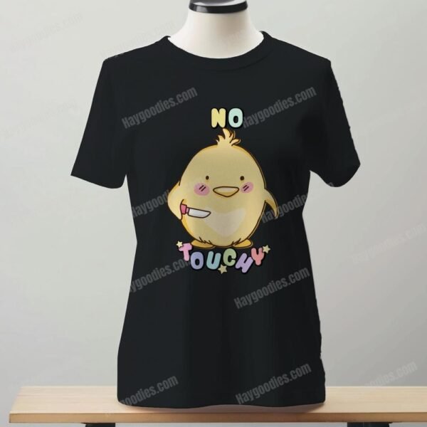 black No Touchy Duck Women's Fit T-Shirt | Soft Jersey Blend | UK 8-24