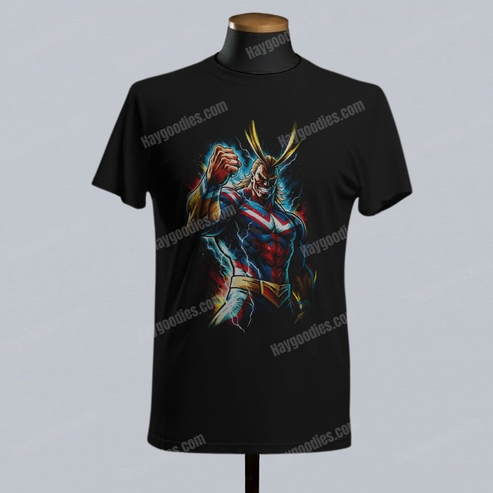 All Might Unisex Black T-Shirts-Kids and Adult Sizes to 5XL-Various Designs