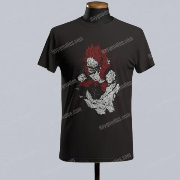 Kirishima Eijiro-Red Riot Unisex Black T-Shirts-Kids and Adult Sizes to 5XL-Various Designs