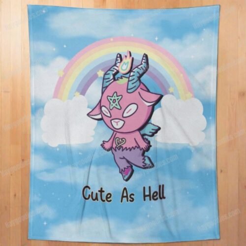 Cute As Hell Baphomet Fleece Blanket-Various Sizes