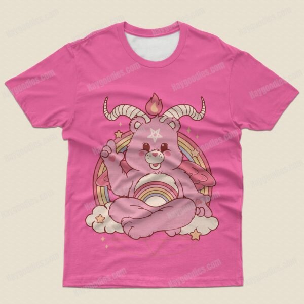 dpink2 Care Bearphomet Women's Fit T-Shirt-UK 8 TO UK 24