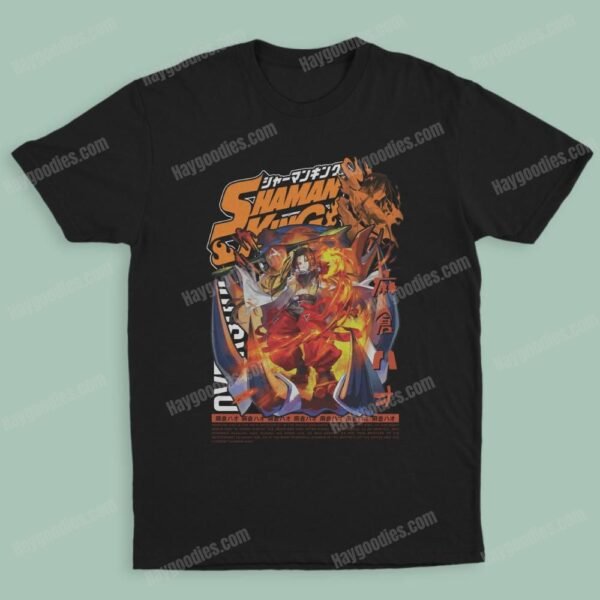 hao1 Shaman King Unisex Black T-Shirts-Kids and Adult Sizes to 5XL-Various Designs