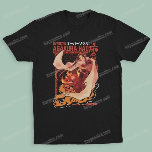 hao2 Shaman King Unisex Black T-Shirts-Kids and Adult Sizes to 5XL-Various Designs