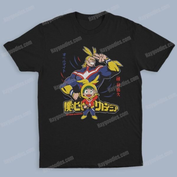 izukuallmight All Might Unisex Black T-Shirts-Kids and Adult Sizes to 5XL-Various Designs