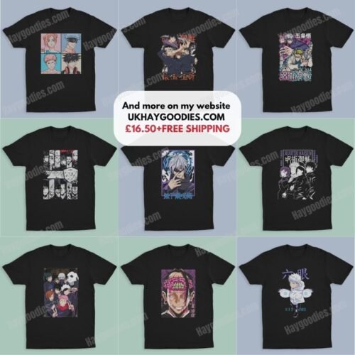 jjk-grid2 Jujutsu Kaisen Anime Unisex T-Shirts-Adult Sizes to 5XL-Various Designs