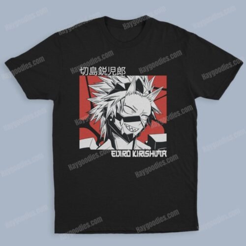 Kirishima Eijiro-Red Riot Unisex Black T-Shirts-Kids and Adult Sizes to 5XL-Various Designs