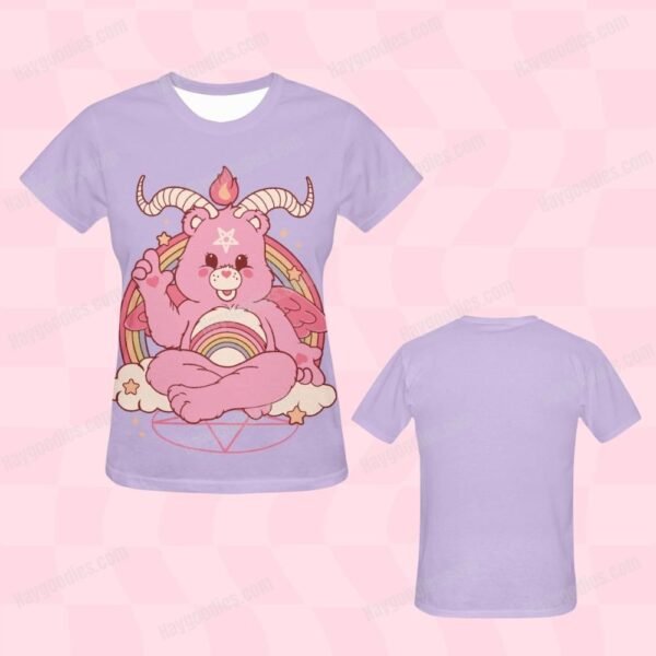 lavender Care Bearphomet Women's Fit T-Shirt-UK 8 TO UK 24