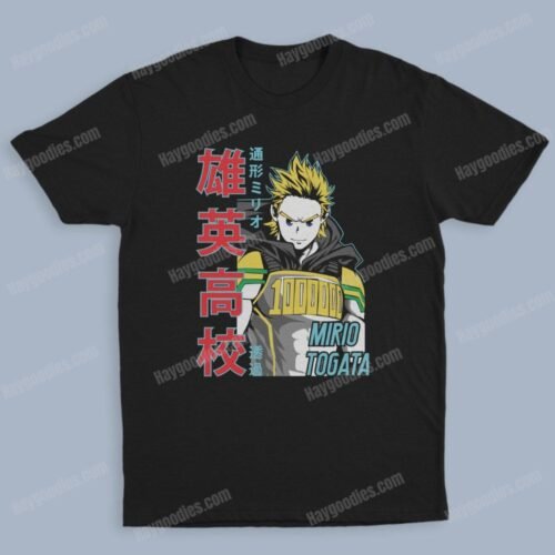 Togata Mirio-Lemillion Unisex Black T-Shirts-Kids and Adult Sizes to 5XL-Various Designs