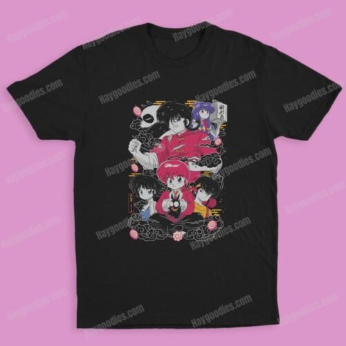 Ranma 1/2 Unisex Black T-Shirts-Adult Sizes to 5XL-Various Designs