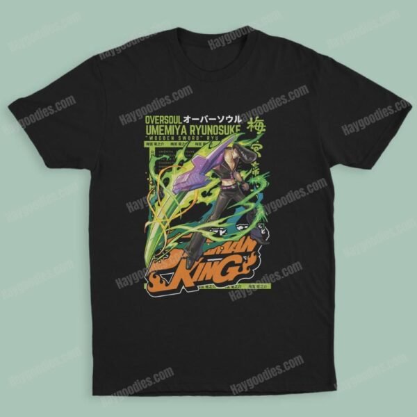 ryu Shaman King Unisex Black T-Shirts-Kids and Adult Sizes to 5XL-Various Designs