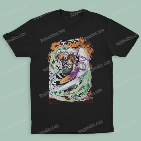 shaman2 Shaman King Unisex Black T-Shirts-Kids and Adult Sizes to 5XL-Various Designs