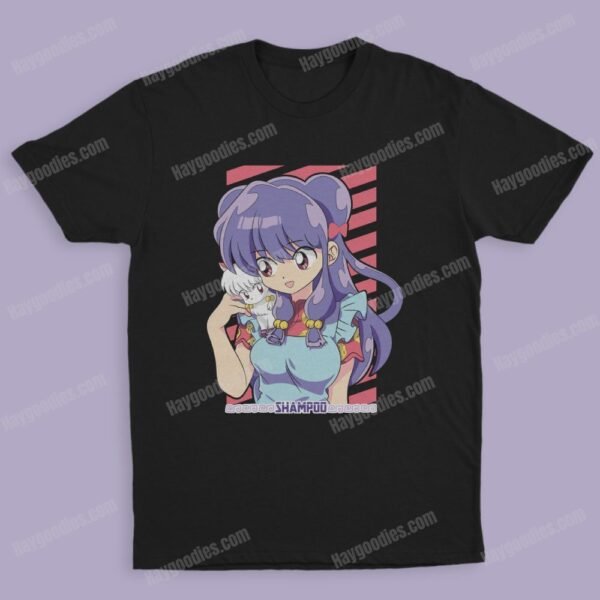 shampoo Ranma 1/2 Unisex Black T-Shirts-Adult Sizes to 5XL-Various Designs