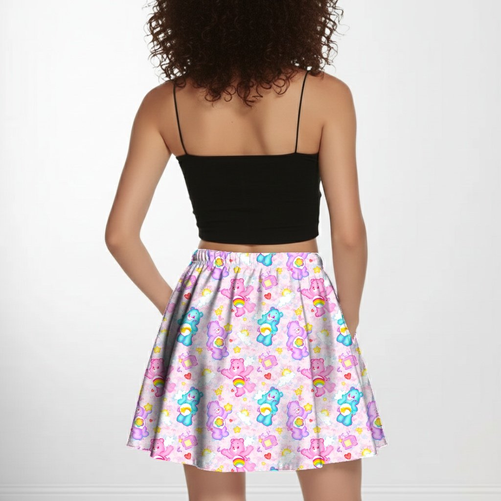 skirt model carebearspink bk Care Bears Short Skirt With Pockets-UK 8 to 26-Pink