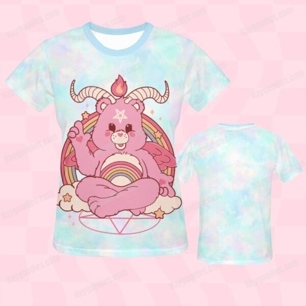 tiedye Care Bearphomet Women's Fit T-Shirt-UK 8 TO UK 24