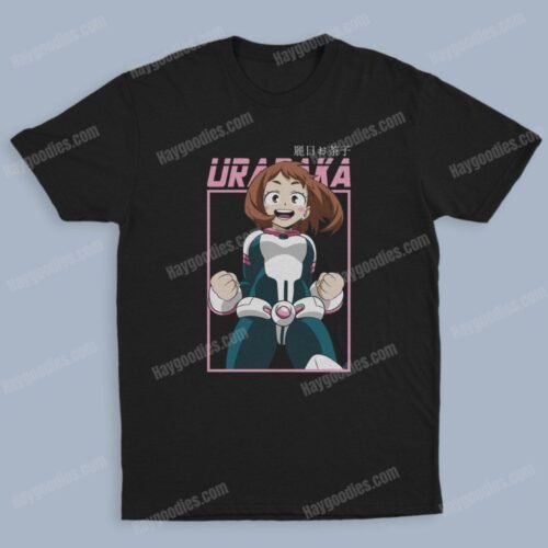 Uraraka Ochaco Unisex Black T-Shirts-Kids and Adult Sizes to 5XL-Various Designs