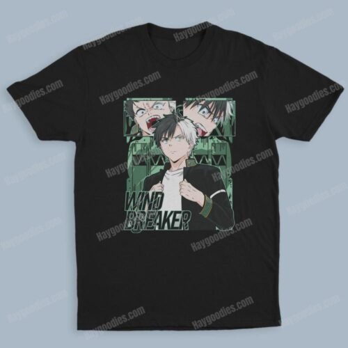 Wind Breaker Unisex Black T-Shirts- Adult Sizes to 5XL