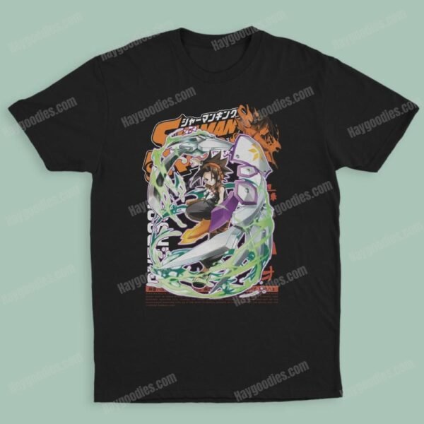 yoh1 Shaman King Unisex Black T-Shirts-Kids and Adult Sizes to 5XL-Various Designs
