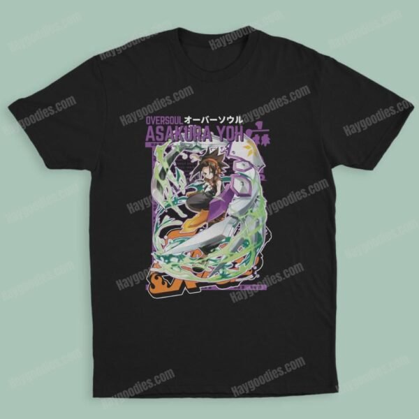 yoh3 Shaman King Unisex Black T-Shirts-Kids and Adult Sizes to 5XL-Various Designs