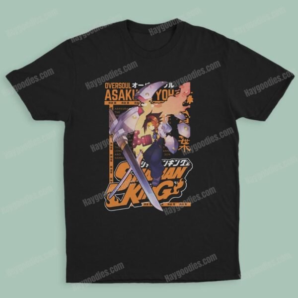 yoh4 Shaman King Unisex Black T-Shirts-Kids and Adult Sizes to 5XL-Various Designs