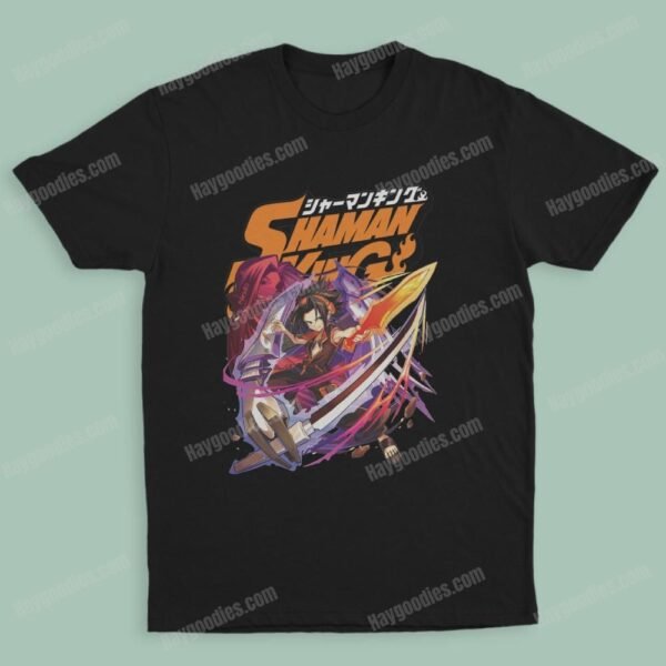yoh5 Shaman King Unisex Black T-Shirts-Kids and Adult Sizes to 5XL-Various Designs