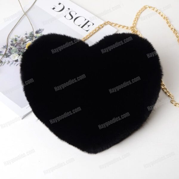 Heart Shaped Fuzzy Shoulder Bag - Various Colours