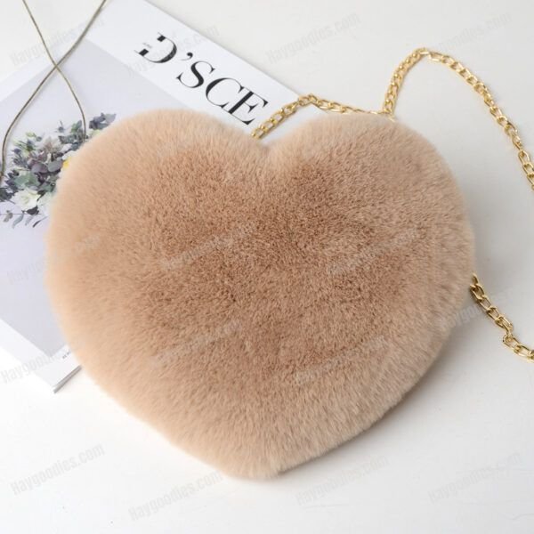 Heart Shaped Fuzzy Shoulder Bag - Various Colours