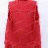 543513420 Raw Hem Sleeveless Denim Jacket-S to 5XL