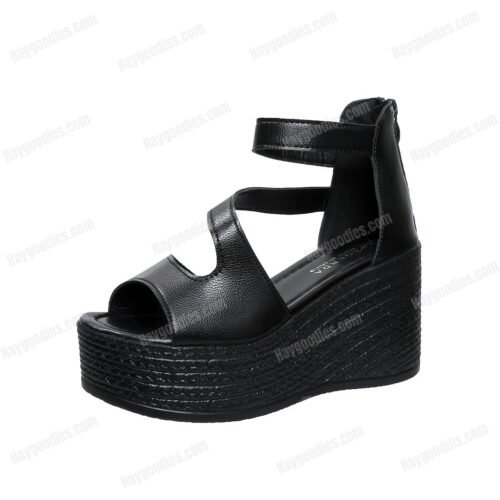 Open Toe Cutout Wedge Sandals