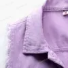 543513414 Raw Hem Sleeveless Denim Jacket-S to 5XL