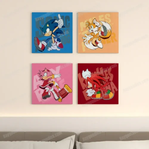 Sonic and Friends Canvas Prints-Set of 4-Various Designs