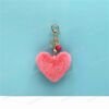 Plush Fur Heart Shaped Keychain – Various Colours