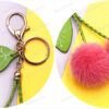 Cute Fruit Cherry Fur Ball Keychain