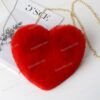 Heart Shaped Fuzzy Shoulder Bag - Various Colours